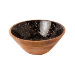 PRESTIGE WOOD MANGO ENAMEL COATING BOWL 30X12CM BLACK GOLD SPOTS GTSA