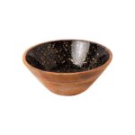 PRESTIGE WOOD MANGO ENAMEL COATING BOWL 25X11CM BLACK GOLD SPOTS GTSA