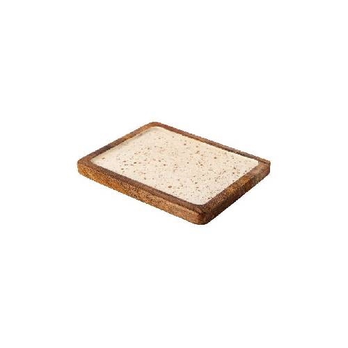 CRO-GTS-20-1716.jpg PRESTIGE WOOD MANGO ENAMEL COATING RECTANGULAR 20X16CM WHITE GOLD SPOTS GTSA - Image 1