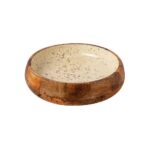 PRESTIGE WOOD MANGO ENAMEL COATING BOWL 25X6CM WHITE GOLD SPOTS GTSA