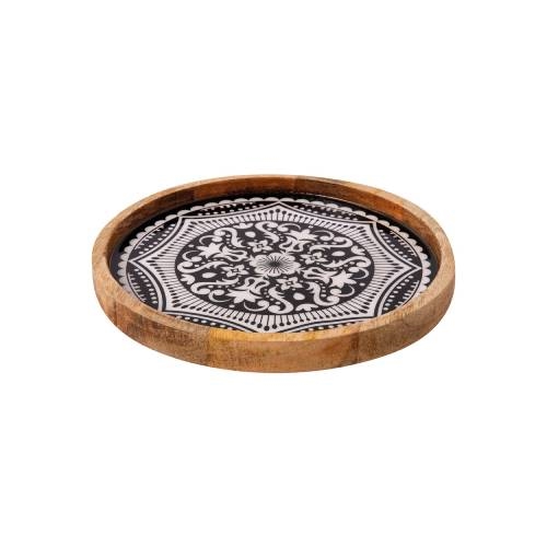 CRO-GTS-20-1823.jpg PRESTIGE WOOD MANGO ENAMEL COATING BOWL MAROCCO 25X2.5CM BLACK GTSA - Image 1