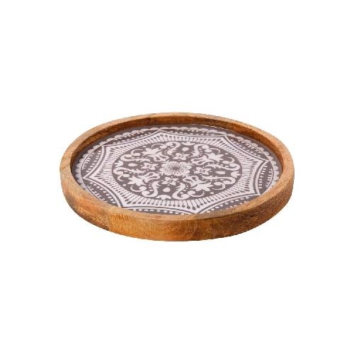CRO-GTS-20-1825.jpg PRESTIGE WOOD MANGO ENAMEL COATING BOWL MAROCCO 25X2.5CM GREY GTSA - Image 1