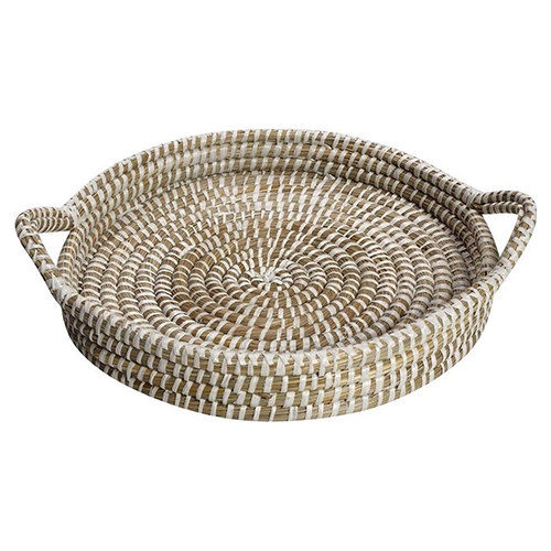 BUF-ESP-KAG141.jpg BY ORDER JUTE TRAY NATURAL RATTAN WITH HANDLES 35X4CM ESPIEL - Image 1