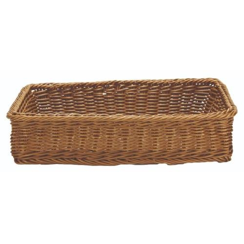 BUF-GTS-76-1940.jpg BY ORDER BUFFET RATTAN PLASTIC BASKET BROWN 45X30X10CM GTSA - Image 1