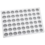 BY ORDER PASTRY SILICONE MOLD 29X19CM CHOCOFLEX ROUND 54 POSITIONS 2.6X1.4CM PADERNO