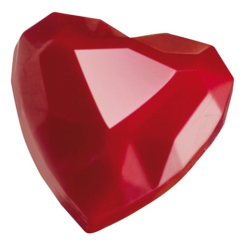 PBP-PAD-47861-05.jpg BY ORDER POLYCARBONATE MOLDS 17.5X27.5CM CHOCOLATE PRALINE HEART DIAMOND 33X33X15MM PADERNO - Image 1