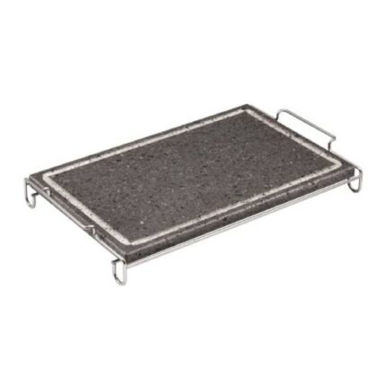 BY ORDER TABLE WARM COOKING STONE VOLCANIC 25X40X2CM WITH CHROME PLATTED RACK ILSA ITALY