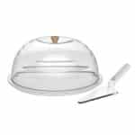 BY ORDER CAKE TRAY SET WITH CLOCHE AND SLICER PLASTIC 34X16CM ITALY