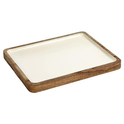 BUF-ESP-AKB104.jpg BY ORDER BUFFET MANGO WOOD TRAY GN1/2 WHITE RESIN 32.5X26.5X3CM ESPIEL - Image 1