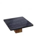 PLATTER SQUARE MARBLE BLACK FOOTED ACACIA STAND 30X11CM ESPIEL