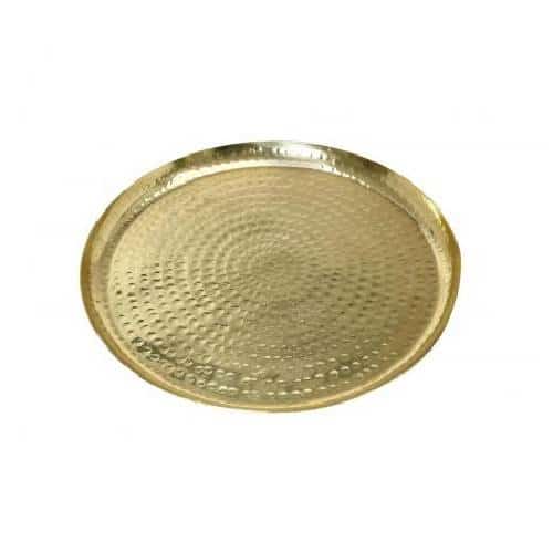 BUF-ESP-LAK312.jpg PANDORA GOLD PLATTER ALUMINIUM ROUND 29.5CM ESPIEL - Image 1