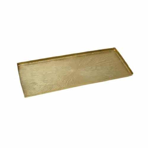 BUF-ESP-LAK320.jpg PANDORA GOLD PLATTER ALUMINIUM RECTANGULAR 41X17.5CM ESPIEL - Image 1