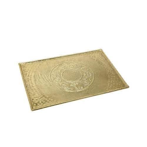 BUF-ESP-LAK404.jpg BY ORDER PANDORA GOLD PLATTER ALUMINIUM RECTANGULAR 42X30CM ESPIEL - Image 1