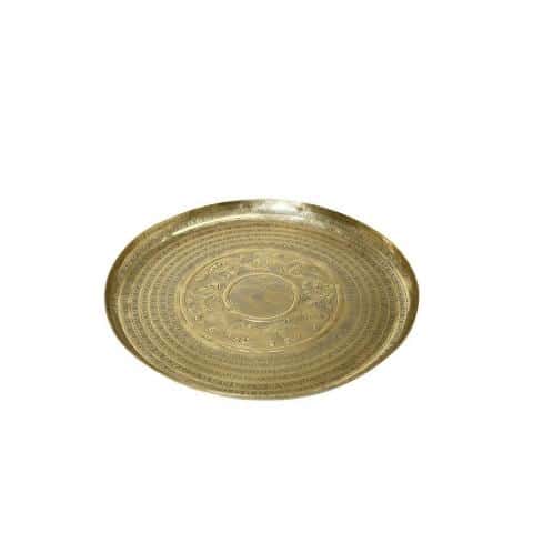 BUF-ESP-LAK413.jpg PANDORA GOLD PLATTER ALUMINIUM ROUND 34CM ESPIEL - Image 1