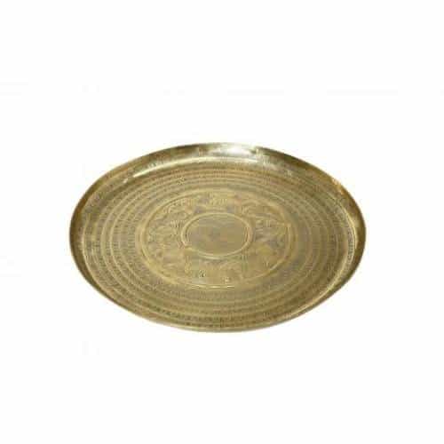 BUF-ESP-LAK414.jpg PANDORA GOLD PLATTER ALUMINIUM ROUND 38CM ESPIEL - Image 1