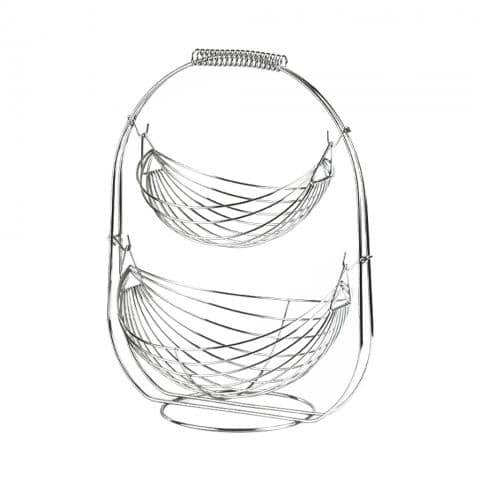 BUF-ESP-MTT112.jpg FRUIT BASKET DOUBLE WIRE 44X35X19CM CHROME PLATTED ESPIEL - Image 1