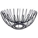 FRUIT BASKET DOUBLE WALL WIRE 32X16CM BLACK PLATTED ESPIEL