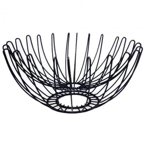 BUF-ESP-MTT309.jpg FRUIT BASKET DOUBLE WALL WIRE 32X16CM BLACK PLATTED ESPIEL - Image 1