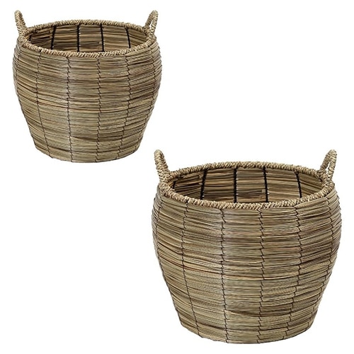 BUF-ESP-XYP508.jpg BY ORDER WOVEN BASKET 2 SET 28X28X24CM ESPIEL - Image 1