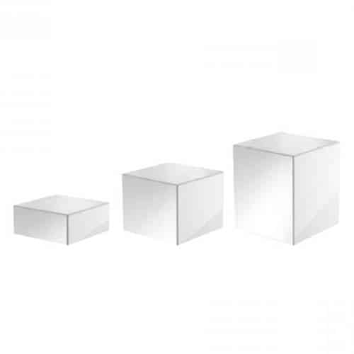 BUF-GAR-ACB01-25-WH.jpg BUFFET 3D CUBES 3PCS SET COLOR PORCELAIN WHITE ACRYLIC GARIBALDI - Image 1
