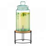 BUFFET SQUILLO GLASS JUICE DISPENSER 7L WITH BASE STEEL BLACK MAT GARIBALDI