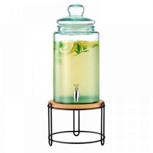 BUF-GAR-DSR03-65-15.jpg BUFFET SQUILLO GLASS JUICE DISPENSER 7L WITH BASE STEEL BLACK MAT GARIBALDI - Image 1