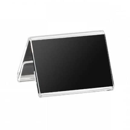 BUFFET LABEL STAND ACRYLIC 9X6CM WITH BLACK CART GARIBALDI