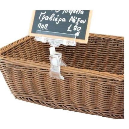 BUFFET LABEL EDGE CLIP W/H ANGLE CARD CLEAR H5CM 16CM GARIBALDI