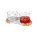 NORMA BUFFET ORGANIZER DOUBLE 2X1.3L S/S WOOD BASE GARIBALDI