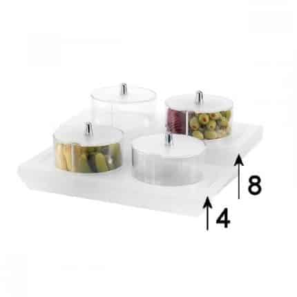 STUDIO BUFFET ORGANIZER FROST ACRYLIC LOW BASE 2X1.3L GARIBALDI