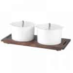 VARIO BUFFET ORGANIZER DOUBLE 2X2.5L WOOD BASE GARIBALDI