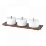 VARIO BUFFET ORGANIZER TRIPLE 3X1.3L WOOD BASE GARIBALDI