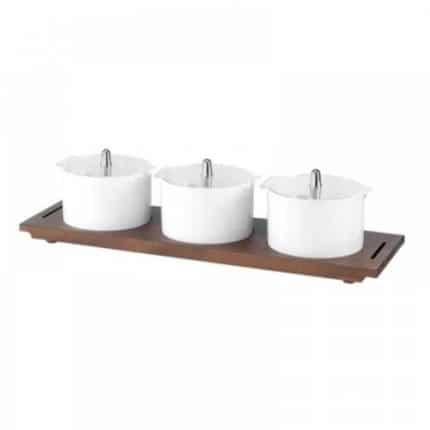 VARIO BUFFET ORGANIZER TRIPLE 3X1.3L WOOD BASE GARIBALDI