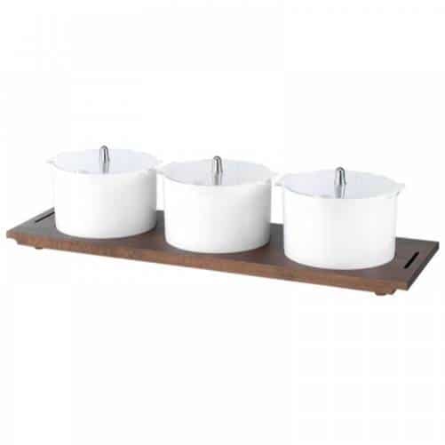 BUF-GAR-SVS01-325.jpg VARIO BUFFET ORGANIZER TRIPLE 3X2.5L WOOD BASE GARIBALDI - Image 1