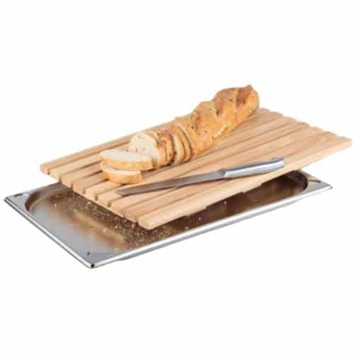 BUF-GAR-TBR02-11.jpg BREAD CUTTING BOARD WITH DRAINER PEECH WOOD 53X32CM GARIBALDI - Image 1