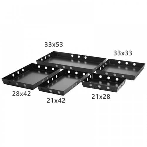 BUF-GAR-TEL04-3353-BK.jpg BUFFET ELLE CONTEMPORARY ALUMINIUM DISPLAY TRAY 33X53X4.5CM BLACK GARIBALDI - Image 1