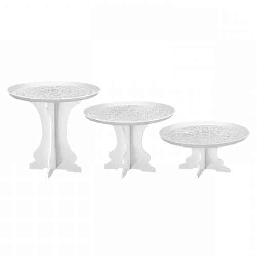 BUF-GAR-U1230-S1-WH.jpg BUFFET CAKE STAND 30CM 3PCS SET WHITE CLOSS 10CM-16CM-22CM GARIBALDI - Image 1