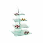 BUFFET STAND ONDA W/H 4 PEEBLE TRAYS 30X40X58CM CLEAR GARIBALDI