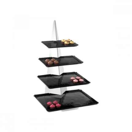 BUFFET STAND ONDA W/H 4 PEEBLE TRAYS 30X40X58CM S/S GARIBALDI