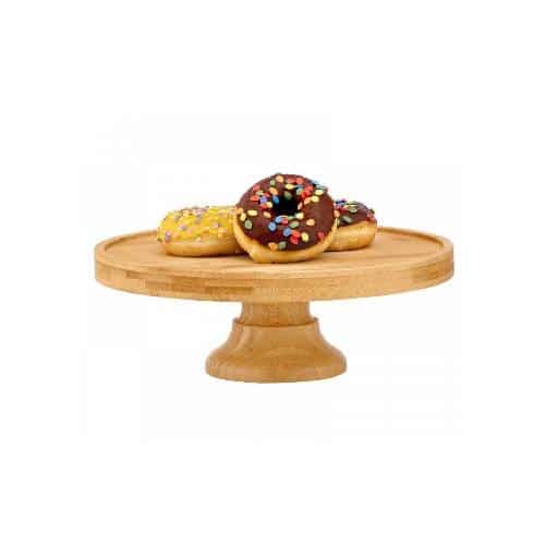 BUF-GAR-UWS01-248.jpg BUFFET CAKE STAND WOOD BAMBOO 25X8CM GARIBALDI - Image 1