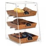 BUFFET SHOW CASE DISPLAY CASHIER WITH THREE BAMBOO TRAYS 35X45X55CM GARIBALDI