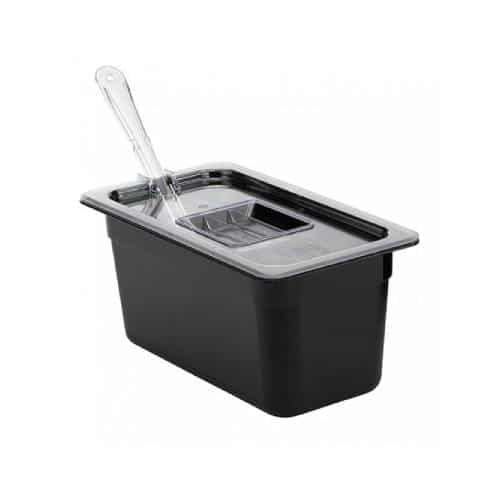 BUF-GAR-YTS03-0113-BK.jpg BUFFET CONTAINER 1/3-15CM WITH LID, SPOON AND DRAINER GARIBALDI - Image 1