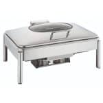CHAFING DISH RECTANGULAR WITH HYDRAULIC WINDOW GLASS 304 INOX GTSA