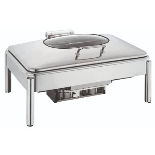 BUF-GTS-24-0906.jpg CHAFING DISH RECTANGULAR WITH HYDRAULIC WINDOW GLASS 304 INOX GTSA - Image 1