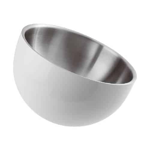 BUF-PAD-12300W18.jpg BY ORDER BUFFET SERIES 2300 BOWL DOUBLE WALL WHITE 18X14CM 1L INOX 18-10 PADERNO ITALY - Image 1