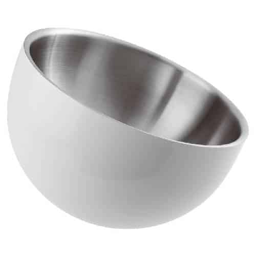 BUF-PAD-12300W24.jpg BY ORDER BUFFET SERIES 2300 BOWL DOUBLE WALL WHITE 24X18.2CM 2L INOX 18-10 PADERNO ITALY - Image 1