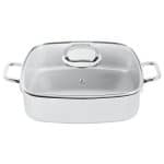 BY ORDER BUFFET SERIES 2300 ROASTING PAN WHITE WITH GLASS LID 27X27X7CM 4L INOX 18-10 PADERNO ITALY