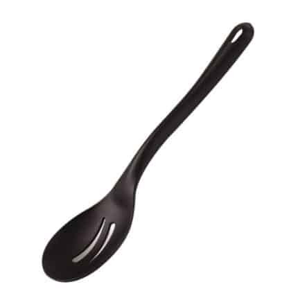 BUFFED SPOON PERFORATED BLACK PLASTIC PA 35CM PADERNO