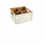 BY ORDER WOOD WHITE CONTAINER WITH 4 COMPARTMENTS - 17X17X10CM PADERNO