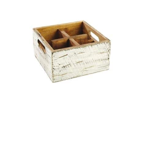BUF-PAD-41639-30.jpg BY ORDER WOOD WHITE CONTAINER WITH 4 COMPARTMENTS - 17X17X10CM PADERNO - Image 1